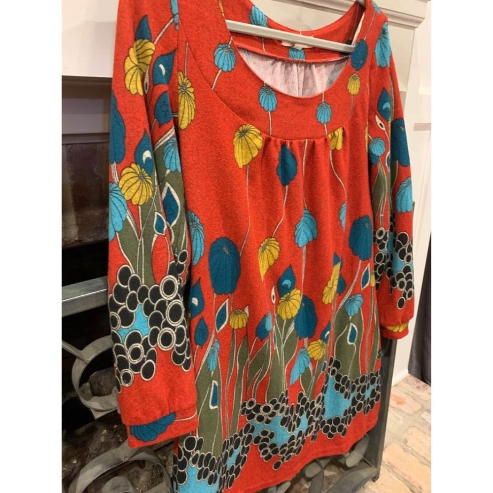 Axyeh winter mini dress, floral size women’s large (bin BB) - Picture 2 of 4